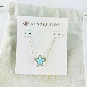 Kendra Scott Jae Star Blue Magnesite Gold Necklace